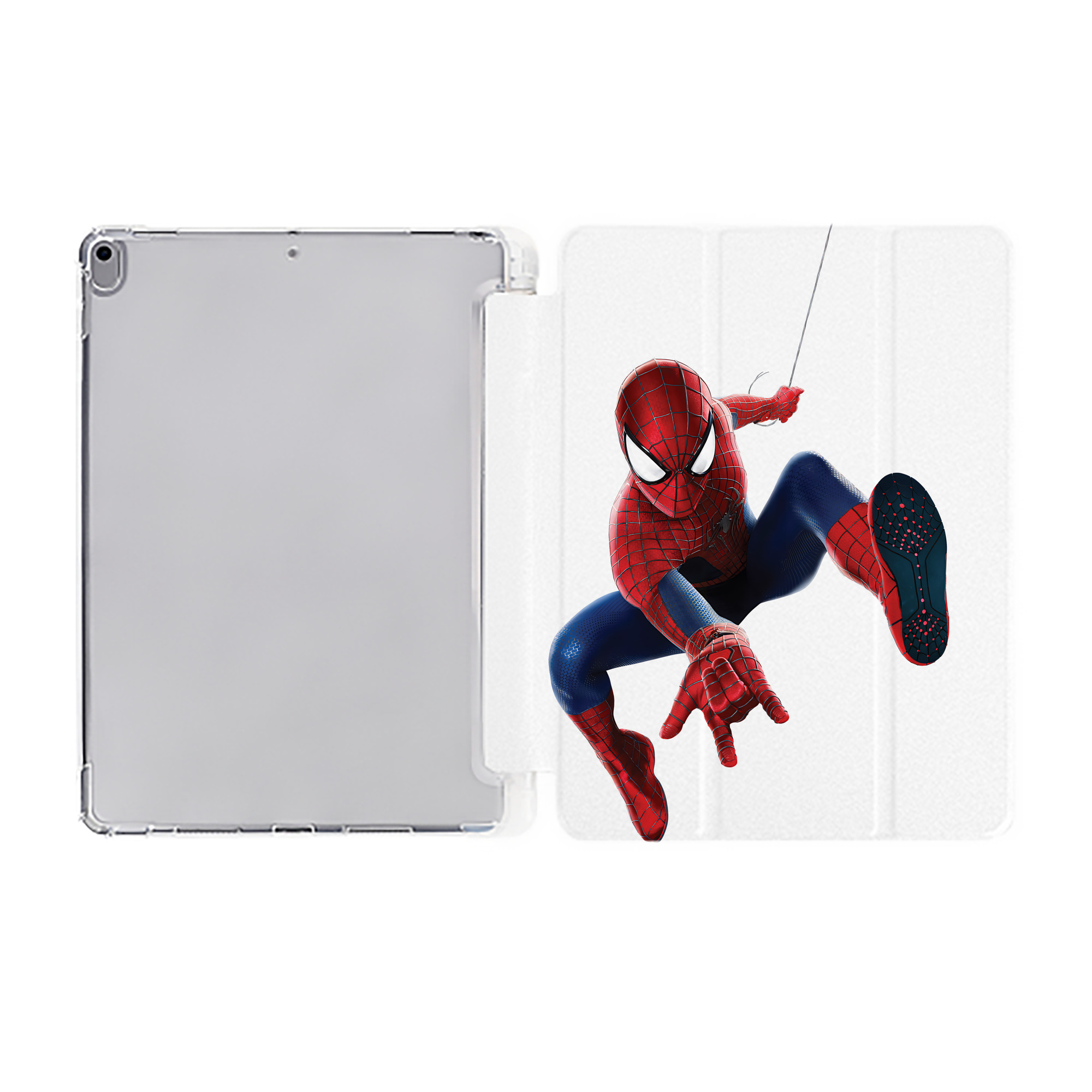 （画像用） Spider Man スパイダーマン IPad ケース ペン収納付き 三つ折りスタンド PUレザー×シリコン 対応機種9.5/10.5/10.9インチ